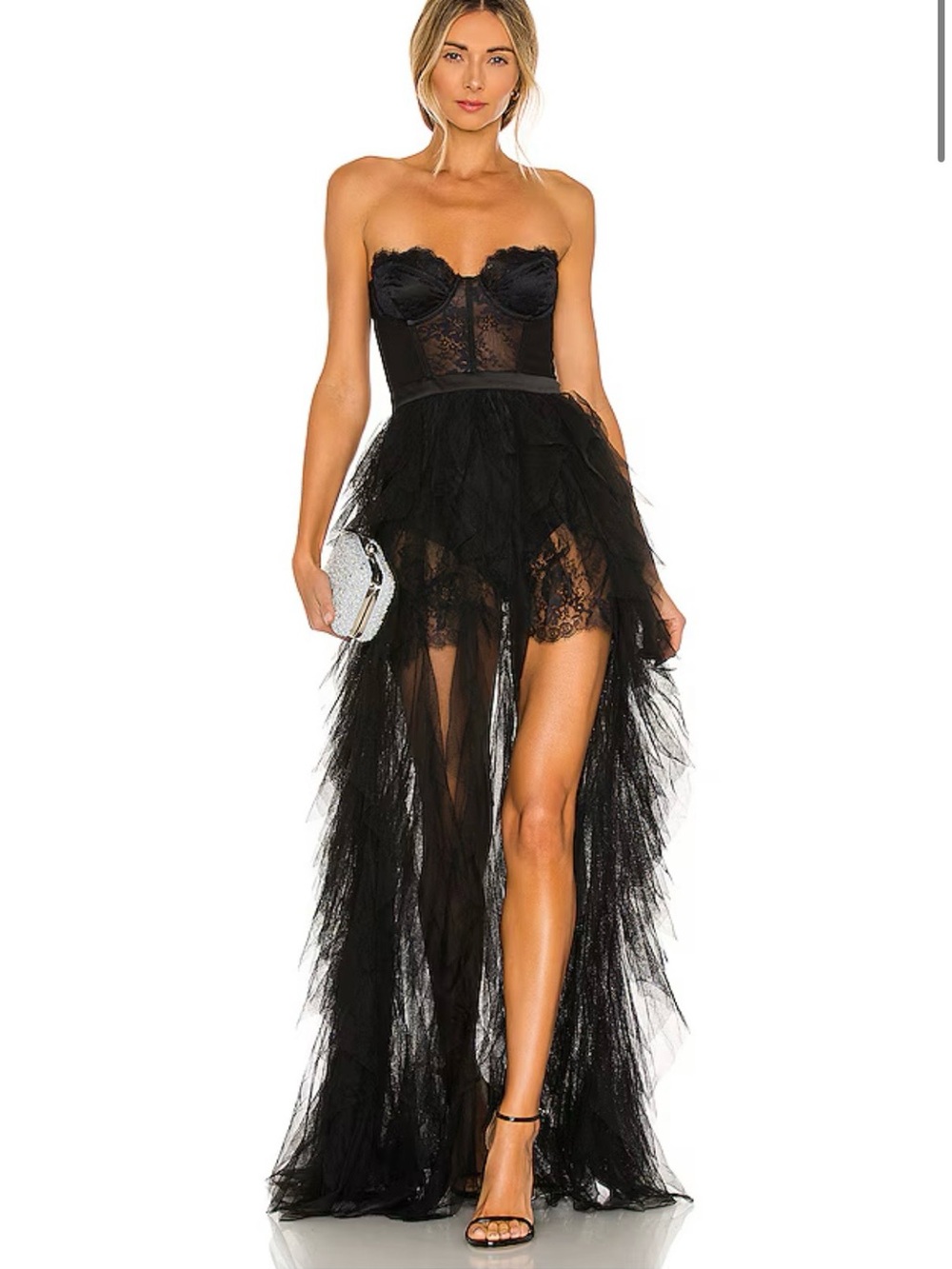 For Love & Lemons Bustier Gown in Black